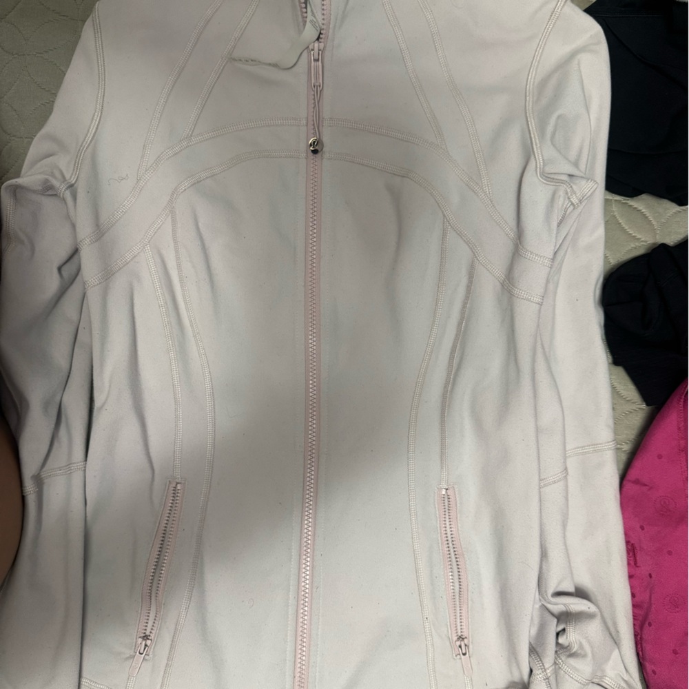 lululemon athletica light blush zip-up bomber jacket